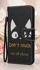 Redmi Note 15 Pro 5G ケース 手帳型 ストラップホール付き カバー かわいい 猫 黒猫 プリント レドミ ノート15プロのサムネイル