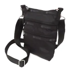 WE26345 美品 LeSportsac レスポート ショルダーバッグ ボディバッグ サコッシュ クロスボディ ナイロン ロゴテープ ミニショルダー 黒 ブラック