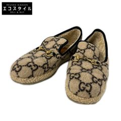GUCCI グッチ 575850 GG ウール インナーボア ホースビット ローファー