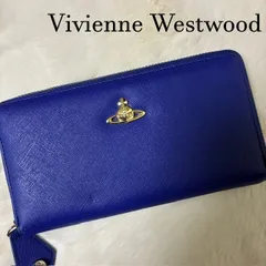 ヴィヴィアンウエストウッド　Vivienne Westwood　OBE　ブルー系サフィアーノレザー オーブロゴ ラウンドファスナー長財布　ユニセックスのサムネイル