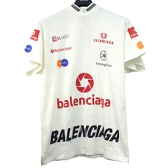 バレンシアガ オーバーサイズ 半袖Ｔシャツ ユニセックス サイズL コットン ホワイト ロゴ 0189【中古】BALENCIAGA メンズ レディースのサムネイル