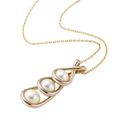 タサキ TASAKI K18 サクラゴールド 3Pパール ネックレスのサムネイル