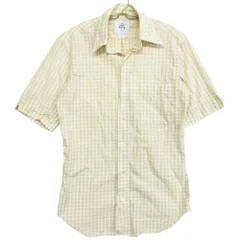 BLACK FLEECE ブラックフリースブルックスブラザーズ 半袖シャツ チェック柄 ボタンダウン シャツ ベージュ BB0【S】 メンズ 【中古】