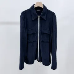 B級/46 TOM FORD トムフォード コットン KARA（カラ） ジップアップ ジャケット ネイビーのサムネイル