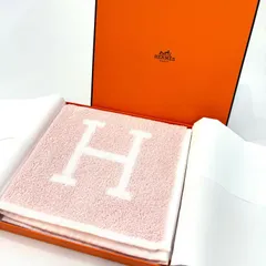 【タグ付き】HERMES カレタオル アヴァロン ローズ・リラ ハンカチタオル フランス製 鑑定済み 正規品 エルメスのサムネイル