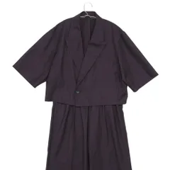 美品 HARE ハレ セットアップ スーツ ショート丈 デザイン ダブルブレスト テーラード ワイドパンツ 薄地 パープル M メンズ 【中古】のサムネイル