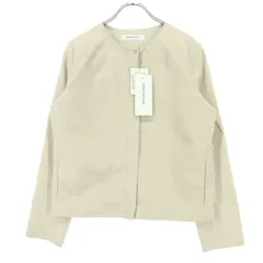 NATURAL BEAUTY BASIC ナチュラルビューティーベーシック 長袖 ノーカラージャケット S ベージュ レディース 古着のサムネイル