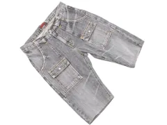 johnbull ジョンブル USED加工 ハーフ デニムパンツ sizeM/黒 ■◆ メンズ
