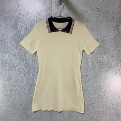 LOPASS ロパス Aライン 半袖 ニット ワンピース アイボリー □〇のサムネイル