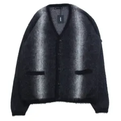 MINEDENIM マインデニム 2509-6001-97-022 Fuzzy Stripe Mohaie Knit Cardigan モヘア ニット カーディガン ブラック系 2【極上美品】【中古】のサムネイル