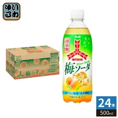 アサヒ 三ツ矢 梅ソーダ 500ml ペットボトル 24本入 炭酸飲料 南高梅 熱中症対策 水分補給のサムネイル