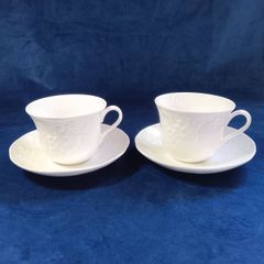 希少・黒壺】ウェッジウッド ストロベリー＆バイン カップ＆ソーサー 2 