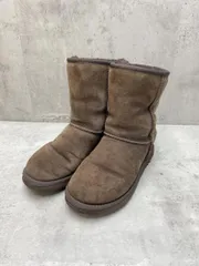 UGG アグ クラシックショート ムートン ブーツ size24.0/ブラウン ◆■ レディース