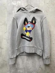 Dsquared2 ディースクエアード 綿100% ドッグキャラクタープリント プルオーバー パーカー size8Y（130）/グレー ■◇◎キッズ
