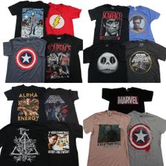 古着卸 まとめ売り 映画・ドラマ Tシャツ 15枚セット ( メンズ S/M ) マーベル スターウォーズ デッドストック 中古 古着 NF9207 古着卸 まとめ売り 映画・ドラマ Tシャツ 15枚セット ( メンズ M