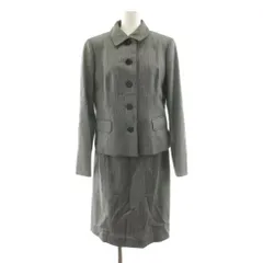 バーバリー ロンドン BURBERRY LONDON スーツ セットアップ ステンカラージャケット タイトスカート ひざ丈 ウール シルク混 42 グレー FCD06-155-09 FXD14-155-09 /KUのサムネイル