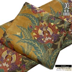 R079 袋帯 六通 西陣織 金銀糸 流水 色紙 正絹 和装 和服 フォーマル帯
