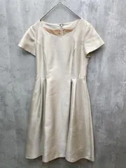Jocomomola ホコモモラ 裾チュールフリル ワンピース 光沢 上品 結婚式 二次会 フォーマル size40/ベージュ ■◆ レディースのサムネイル