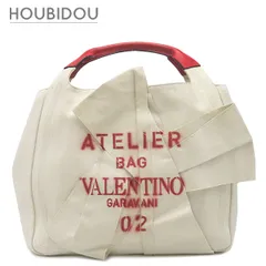 ヴァレンティノ VALENTINO 2WAYバッグ アトリエ 02 ボウエディション キャンバス レザー アイボリー×レッド シルバー金具 白 赤 肩掛け トート   UW0B0H95SVJ 【保存袋】【中古】のサムネイル