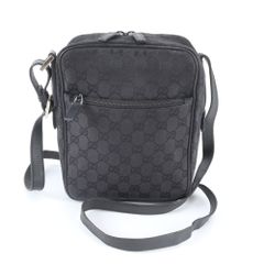 GUCCI GG柄 キャンバス ショルダーバッグ ポシェットブラック - メルカリ