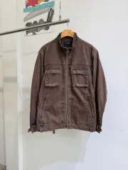 RS ブラウン コットン ジップアップ ジャケット