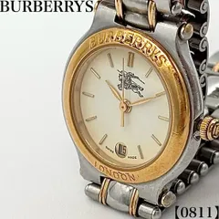 稼働品 Working item バーバリーズ Burberrys 腕時計 レディース Ladies クォーツ Quartz 6000L シルバー ゴールド コンビ ホースロゴベゼル デイト ラウンド 3針 0811のサムネイル