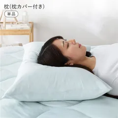 抗菌防臭 保温 枕 単品 約43×63cm ミント 枕カバー付き 低ホルムアルデヒド【単品】のサムネイル