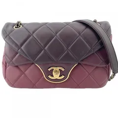 【中古】 CHANEL シャネル マトラッセ ダブルフラップバッグ ラムスキン  ショルダーバッグ ボルドー レディース  26017533 KJのサムネイル