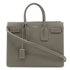SAINT LAURENT PARIS サン ローラン パリ YSL サックドジュール スモール ハンドバッグ 2WAY ショルダー レザー グレー 378299のサムネイル