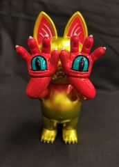 新品郷土玩具怪獣イヌハリゴン スケルトン イラストサイン入り ソフビ