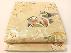 平和屋着物●人間国宝・羽田登喜男　六通柄袋帯　唐織　慶祥吉祥文　金糸　正絹　逸品　未使用　CABJ0596vpのサムネイル