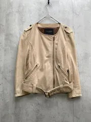 UNITED ARROWS ユナイテッドアローズ 羊革 ライダース ジャケット size38/ベージュ ◇■レディースのサムネイル