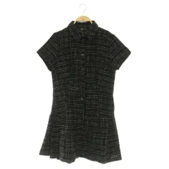 ザラ ZARA ツイード ワンピース 半袖 ミニ ラメ USA M ブラック /MY ■OSのサムネイル
