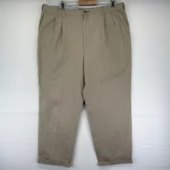 古着 トミーヒルフィガー TOMMY HILFIGER パンツ ワンポイントロゴ ツータック 大きいサイズ チノパン W42 L32  ベージュ系 メンズのサムネイル