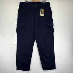古着 デッドストック カーハート Carhartt ダック パンツ カーゴ ワーク タグ付き 作業着 サイドポケット W38 L36  ネイビー系 メンズのサムネイル