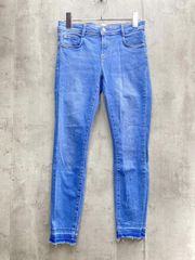 ZARA Cut-off Stretch Skinny Denim Pants, Size EUR 36 / Blue ■■Women's
