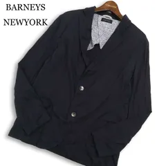 BARNEYS NEWYORK バーニーズ ニューヨーク 通年 背抜き★ アンコン カット テーラード ジャケット Sz.L メンズ ネイビーのサムネイル