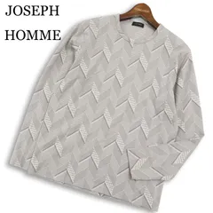 JOSEPH HOMME ジョセフ オム 通年★ 長袖 ジオメトリック 総柄 カットソー Tシャツ 日本製 Sz.46 メンズ グレーのサムネイル