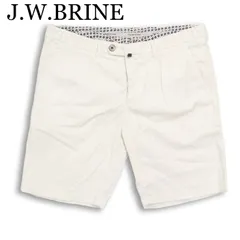 イタリア製★ J.W.BRINE ジェイダブリューブライン 春夏★ ストレッチ ショート パンツ 大きいサイズ Sz.50 メンズ 白のサムネイル