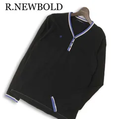 R.NEWBOLD ポールスミス 通年★ ヘンリーネック ロゴ刺繍 ワンポイント 長袖 カットソー ロンTシャツ Sz.L メンズ 黒のサムネイル