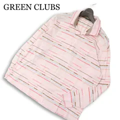 GREEN CLUBS グリーンクラブ 通年★ 半袖 ロゴ ボーダー ポロシャツ 日本製 大きいサイズ Sz.5 メンズのサムネイル
