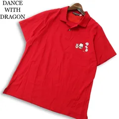 DANCE WITH DRAGON ダンスウィズドラゴン ゴルフ 春夏 スカル ドラゴン刺繍★ 半袖 ポロシャツ 日本製 大きい Sz.4 メンズのサムネイル