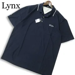 【新品 未使用】 Lynx リンクス ゴルフ 春夏★ 半袖 鹿の子 ロゴ刺繍 ポロシャツ 大きいサイズ 特大 Sz.3L メンズ ネイビーのサムネイル
