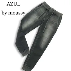 AZUL by moussy アズール マウジー スウェット ドビー デニム ストレッチ★ USED加工 ジョガー パンツ ジーンズ Sz.M メンズのサムネイル