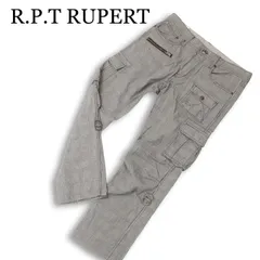 R.P.T RUPERT ルパート 通年★ グレンチェック ジップ ストレッチ 立体裁断 ブッシュ カーゴ パンツ Sz.L メンズのサムネイル