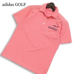 adidas GOLF アディダス ゴルフ 春夏★ ロゴ刺繍 半袖 シアサッカー ギンガムチェック ポロシャツ Sz.M メンズ 赤のサムネイル