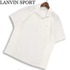 LANVIN SPORT ランバン スポーツ ゴルフ 春夏★ 半袖 鹿の子 切替 ロゴ刺繍 ポロシャツ 日本製 Sz.42 メンズ 白のサムネイル