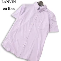 LANVIN en Bleu ランバン オン ブルー 春夏★ 半袖 ボタンダウン シャツ 日本製 Sz.50 メンズ 大きいサイズのサムネイル