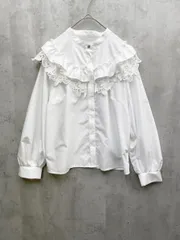 新品 QUEENS COURT クイーンズコート レースドッキング 長袖 ブラウス シャツ size2/白 ■◆レディースのサムネイル
