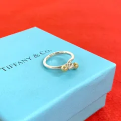 極 美品 TIFFANY&Co. ティファニー ダブル フック＆アイ リング シルバー925 K18イエローゴールド 指輪 7.5号 シルバー ゴールド 82028のサムネイル